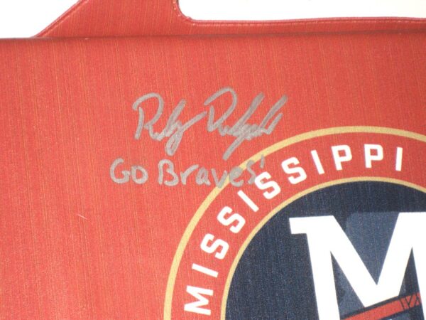 Riley Delgado Team Issued & Signed 2021 Mississippi Braves Double A South Champions Seat Cushion