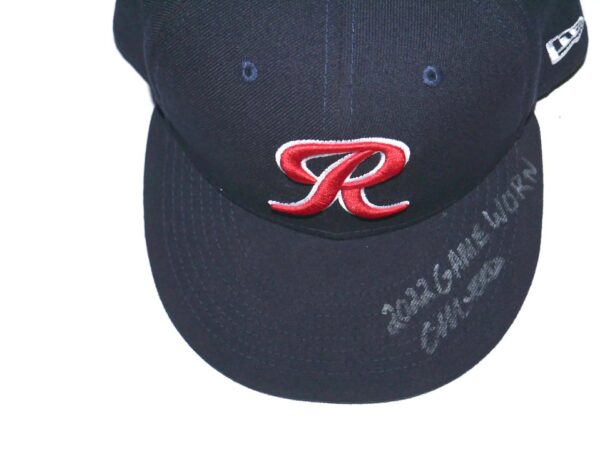 Colby Morris 2022 Game Worn & Signed Official Navy Tacoma Rainiers Home New Era 59FIFTY Hat