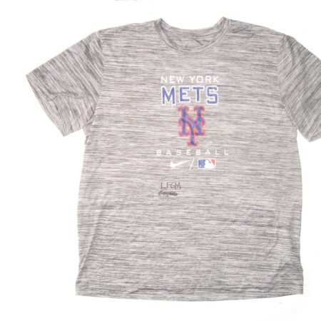 Colby Morris 2022 Practice Worn & Signed LFGM Official New York Mets Baseball Nike Dri-Fit XL Shirt