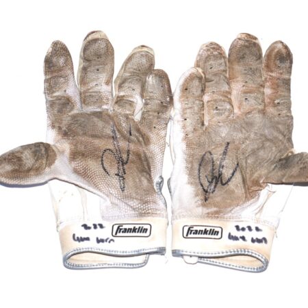 Drew Lugbauer 2022 Mississippi Braves Game Worn & Signed Franklin Batting Gloves