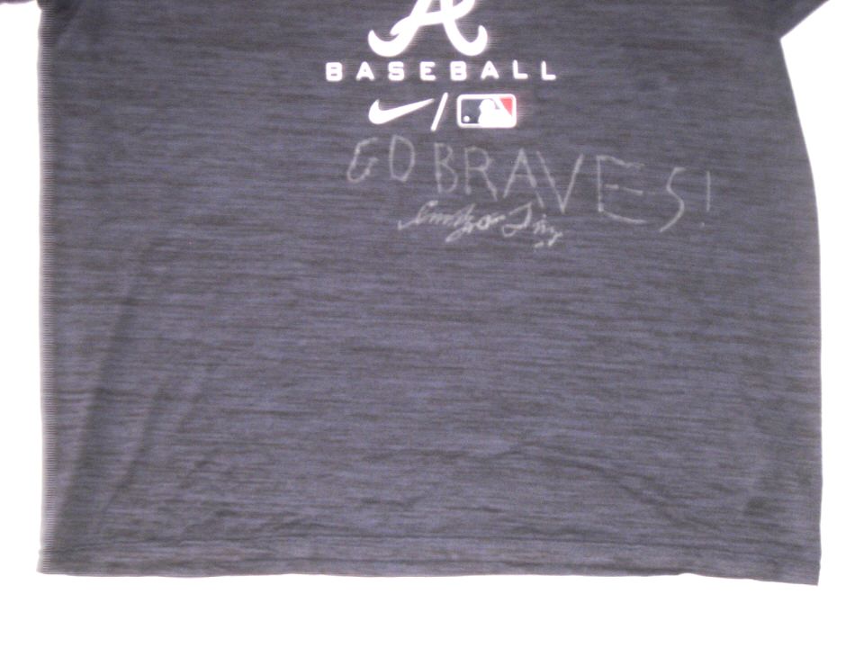 Indigo Diaz Player Issued & Signed Official Red Atlanta Braves Baseball  'DIAZ 83 Nike Dri-Fit XXL Shirt