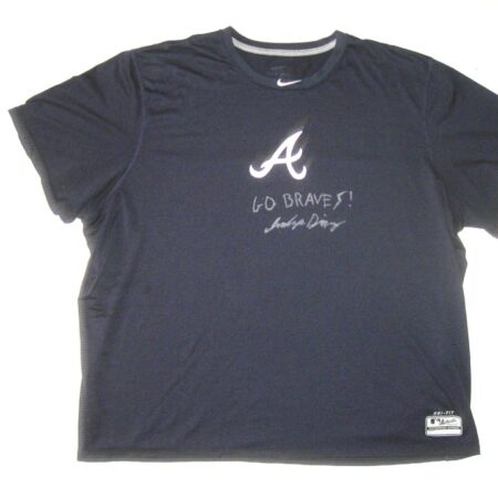 Indigo Diaz 2022 Game Worn & Signed Official Atlanta Braves Nike Dri-Fit Shirt