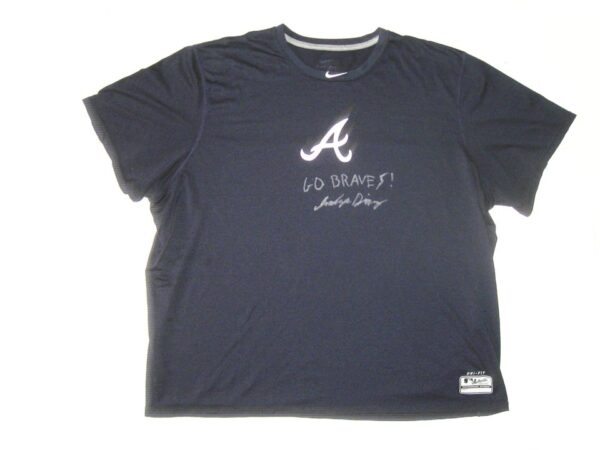 Indigo Diaz 2022 Game Worn & Signed Official Atlanta Braves Nike Dri-Fit Shirt