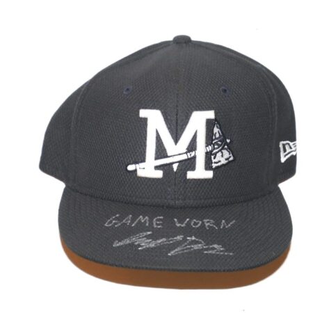 Indigo Diaz 2022 Game Worn & Signed Official Mississippi Braves New Era 59FIFTY Hat