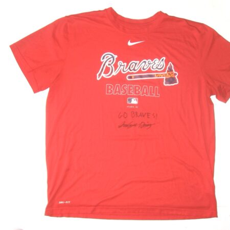 Indigo Diaz 2022 Practice Worn & Signed Official Atlanta Braves Baseball Nike Dri-Fit XXL Shirt
