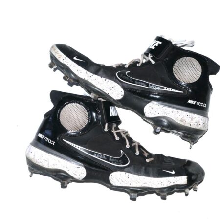 Kade McClure 2022 Charlotte Knights Game Worn & Signed Nike Alpha Huarache Elite 3 Mid Metal Baseball Cleats