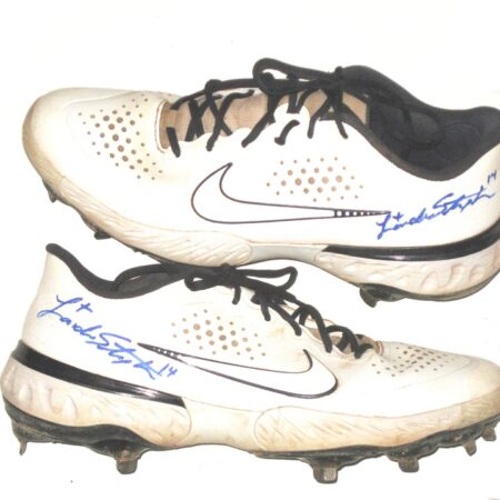 Landon Stephens 2022 Mississippi Braves Game Worn & Signed White & Black Nike Baseball Cleats