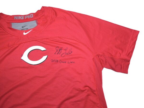 Stuart Fairchild 2022 Game Worn & Signed Official Cincinnati Reds Nike Pro Shirt