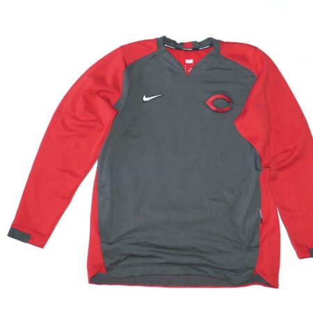 Stuart Fairchild Player Issued Official Cincinnati Reds #84 Nike Thermal Crew Performance Pullover Sweatshirt
