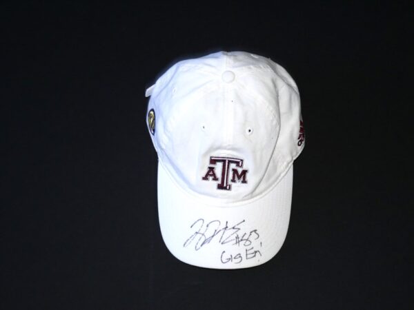 Tony Jerod-Eddie Team Issued & Signed Gig Em! Official White Texas A&M Aggies Adidas Hat