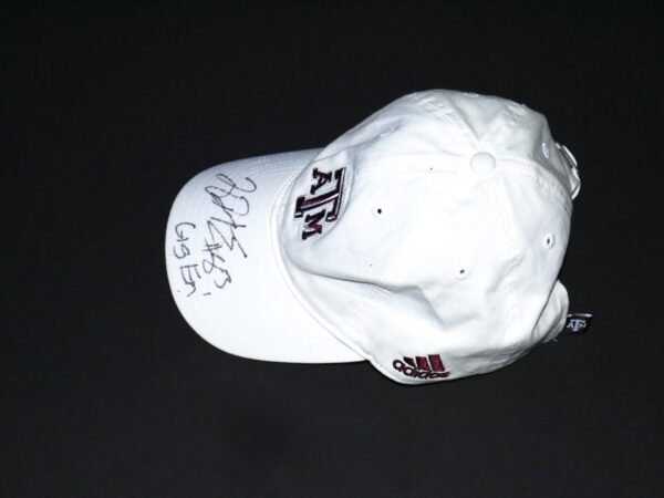 Tony Jerod-Eddie Team Issued & Signed Gig Em! Official White Texas A&M Aggies Adidas Hat