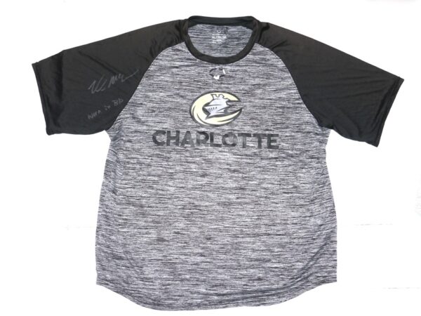 Kade McClure 2022 Player Issued & Signed Official Charlotte Knights #19 Short Sleeve Shirt - Worn for BP!!!