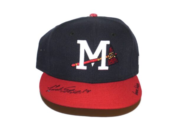 Landon Stephens 2022 Game Worn & Signed Official Mississippi Braves Home New Era 59FIFTY Hat