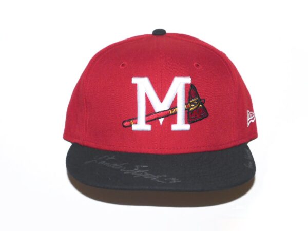 Landon Stephens 2022 Game Worn & Signed Official Mississippi Braves Road New Era 59FIFTY Hat