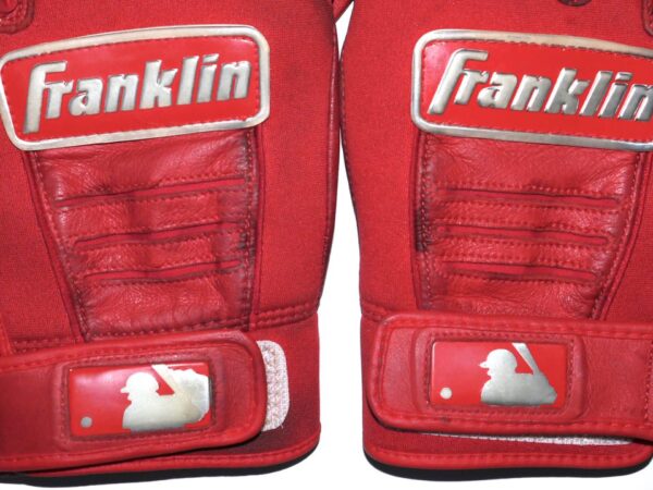 Landon Stephens 2022 Mississippi Braves Game Worn & Signed Red Franklin Batting Gloves
