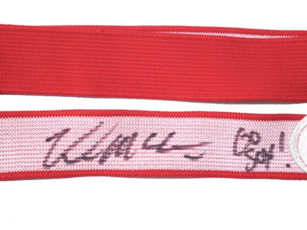 Kade McClure 2022 Charlotte Knights Game Worn & Signed Red Baseball Belt