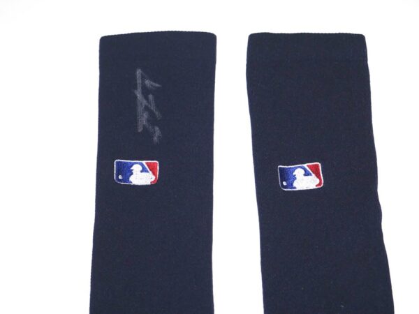 Kevin Josephina 2021 Rome Braves Game Worn & Signed Blue & Grey Stance MLB Socks