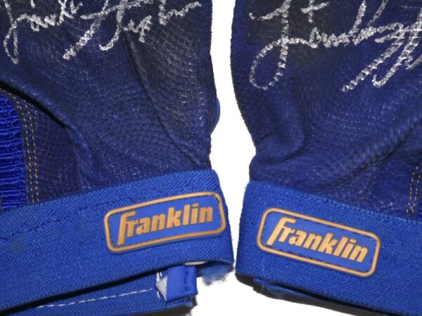 Landon Stephens 2022 Rome Braves Game Worn & Signed Blue Franklin Batting Gloves