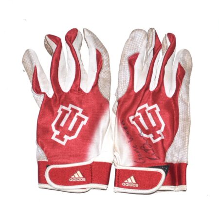 Cade Bunnell Game Worn & Signed Official Indiana Hoosiers Team Logo Adidas Gloves