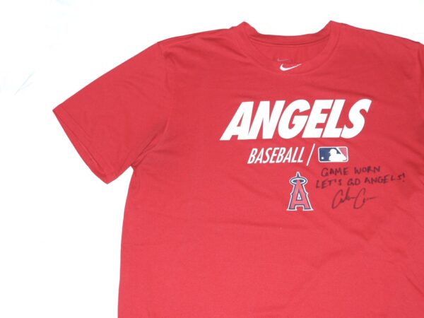 Coleman Crow 2022 Game Worn & Signed Official Los Angeles Angels Nike Dri-Fit Shirt