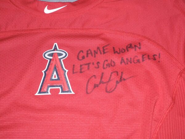 Coleman Crow 2022 Game Worn & Signed Official Los Angeles Angels Nike Pro Hypercool Compression Shirt