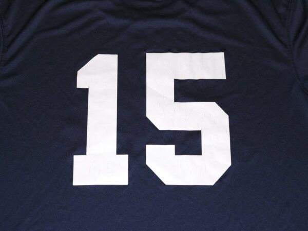 Jake Higginbotham 2022 Game Worn & Signed Official Blue Mississippi Braves #15 EvoShield Shirt
