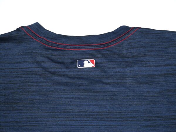 Javier Valdes 2022 Game Worn & Signed Blue Atlanta Braves Baseball Nike Dri-Fit Shirt