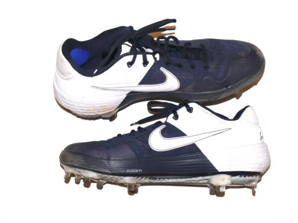 Cade Bunnell Augusta GreenJackets Game Worn & Signed Blue & White Nike Alpha Baseball Cleats