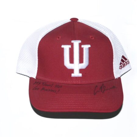 Cade Bunnell Team Issued & Signed Official Indiana Hoosiers Adidas Climalite Hat - Worn for Travel!