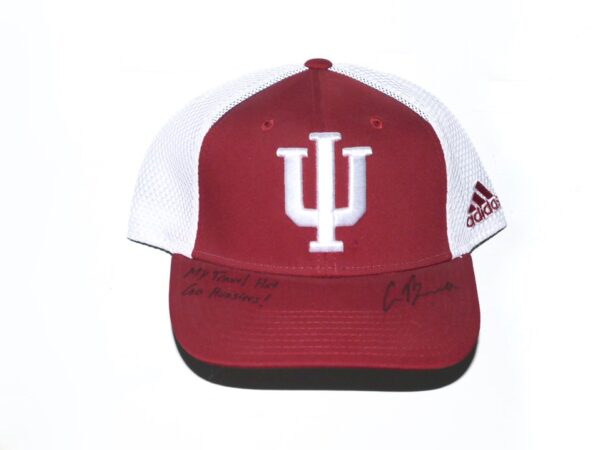 Cade Bunnell Team Issued & Signed Official Indiana Hoosiers Adidas Climalite Hat - Worn for Travel!