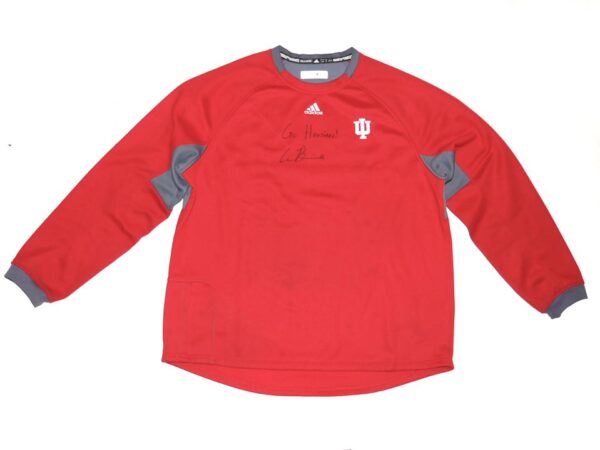 Cade Bunnell Team Issued & Signed Official Indiana Hoosiers Adidas Pullover Sweatshirt