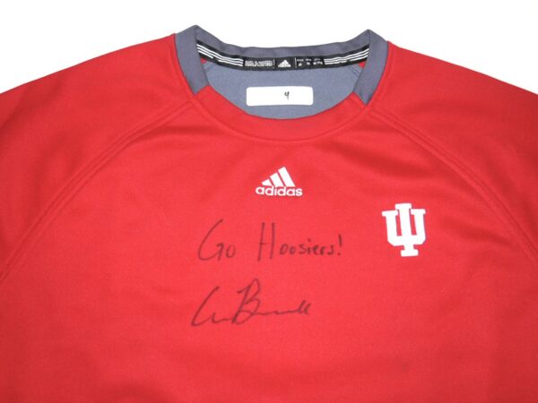 Cade Bunnell Team Issued & Signed Official Indiana Hoosiers Adidas Pullover Sweatshirt