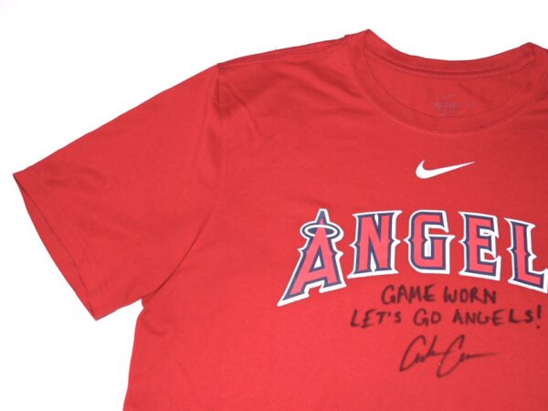 Coleman Crow 2022 Game Worn & Signed Official Los Angeles Angels Nike Dri-Fit Shirt