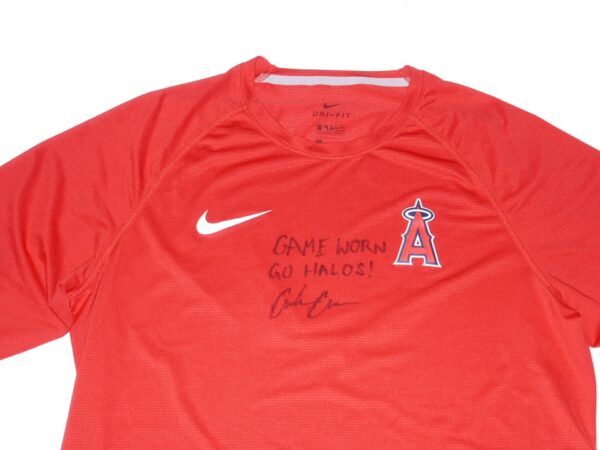 Coleman Crow 2022 Game Worn & Signed Official Los Angeles Angels Nike Dri-Fit Shirt