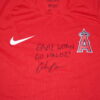 Coleman Crow 2022 Game Worn & Signed Official Los Angeles Angels Nike Dri-Fit Shirt