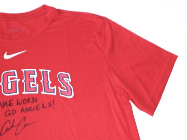 Coleman Crow 2022 Game Worn & Signed Official Los Angeles Angels Nike Dri-Fit Shirt