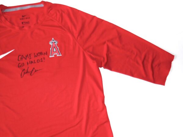 Coleman Crow 2022 Game Worn & Signed Official Los Angeles Angels Nike Dri-Fit Shirt
