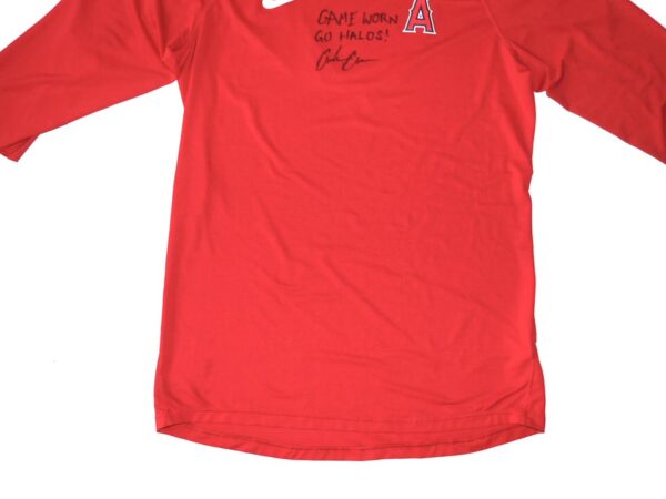 Coleman Crow 2022 Game Worn & Signed Official Los Angeles Angels Nike Dri-Fit Shirt