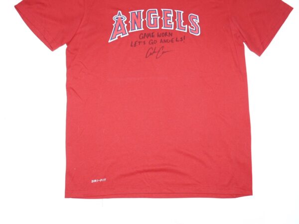 Coleman Crow 2022 Game Worn & Signed Official Los Angeles Angels Nike Dri-Fit Shirt