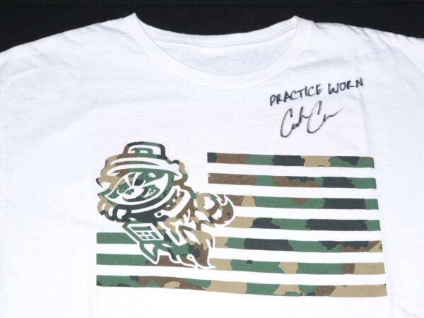 Coleman Crow 2022 Practice Worn & Signed Official Rocket City Trash Pandas Military Style Shirt
