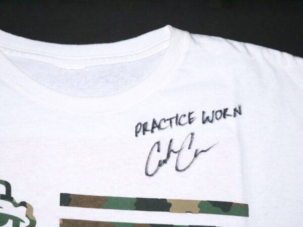 Coleman Crow 2022 Practice Worn & Signed Official Rocket City Trash Pandas Military Style Shirt