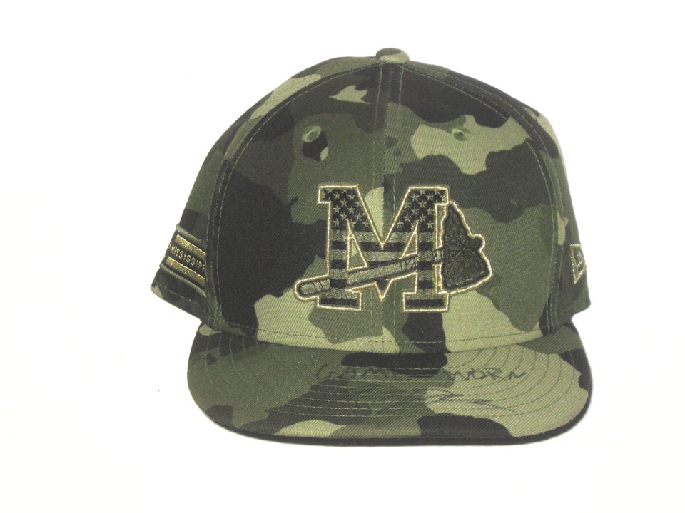 Indigo Diaz 2022 Game Worn & Signed Official Mississippi Braves Armed Forces On-Field New Era 59FIFTY Hat