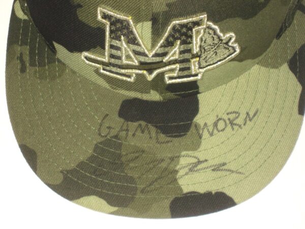 Indigo Diaz 2022 Game Worn & Signed Official Mississippi Braves Armed Forces On-Field New Era 59FIFTY Hat1