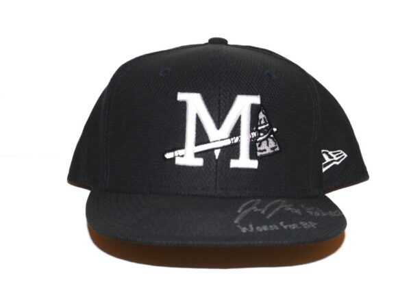 Jake Higginbotham 2022 Batting Practice Worn & Signed Official Black Mississippi Braves New Era 59FIFTY Hat