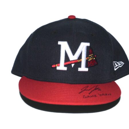 Jake Higginbotham 2022 Game Worn & Signed Official Mississippi Braves Home New Era 59FIFTY Hat