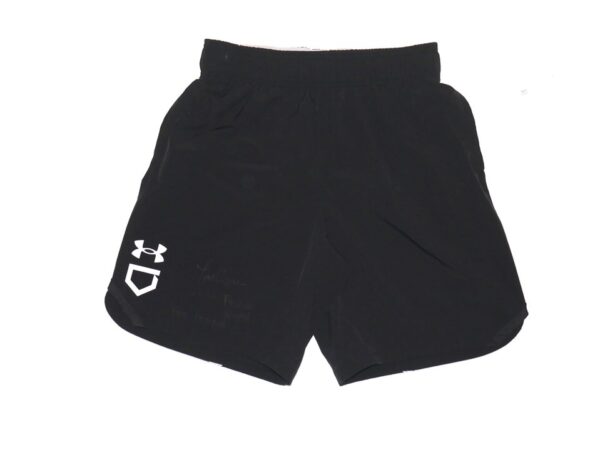 Tom Cosgrove 2022 San Antonio Missions Practice Worn & Signed Black Under Armour Baseball Shorts