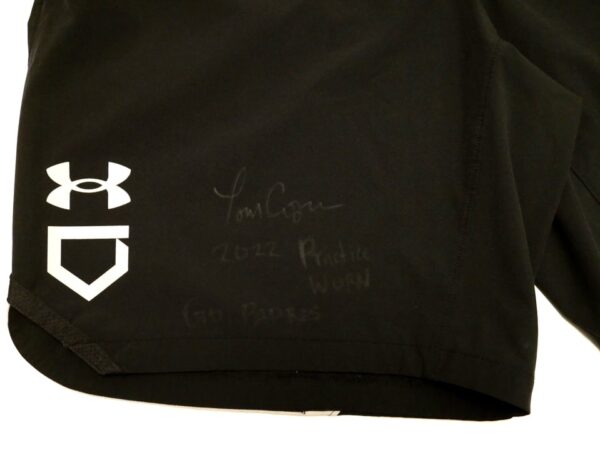 Tom Cosgrove 2022 San Antonio Missions Practice Worn & Signed Black Under Armour Baseball Shorts