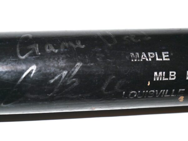 Cade Bunnell 2019 GCL Braves Game Used & Signed Black Louisville Slugger Maple Baseball Bat