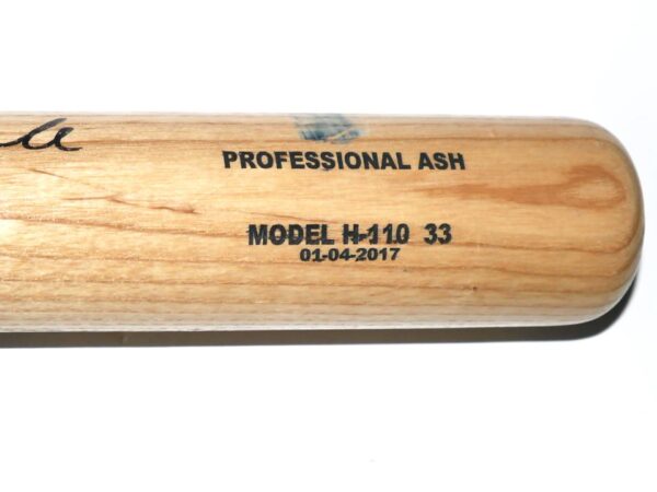 Cade Bunnell 2019 GCL Braves Game Used & Signed Dinger Model H-110 Baseball Bat