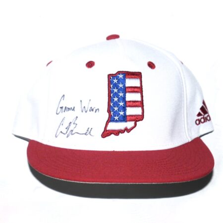 Cade Bunnell Game Worn & Signed Official Indiana Hoosiers Stars & Stripes Adidas Hat